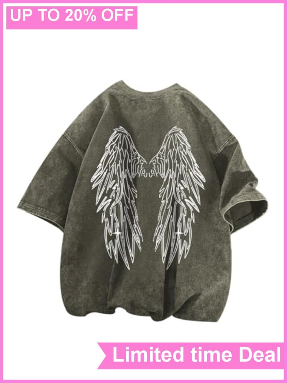 Gothic Oversized Graphic T-Shirt Acid Wash Grunge Y2K Streetwear Tee